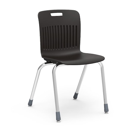 Virco Analogy Series 18" Classroom Chair, 5th Grade - Adult with Nylon Glides - Black Seat AN18
